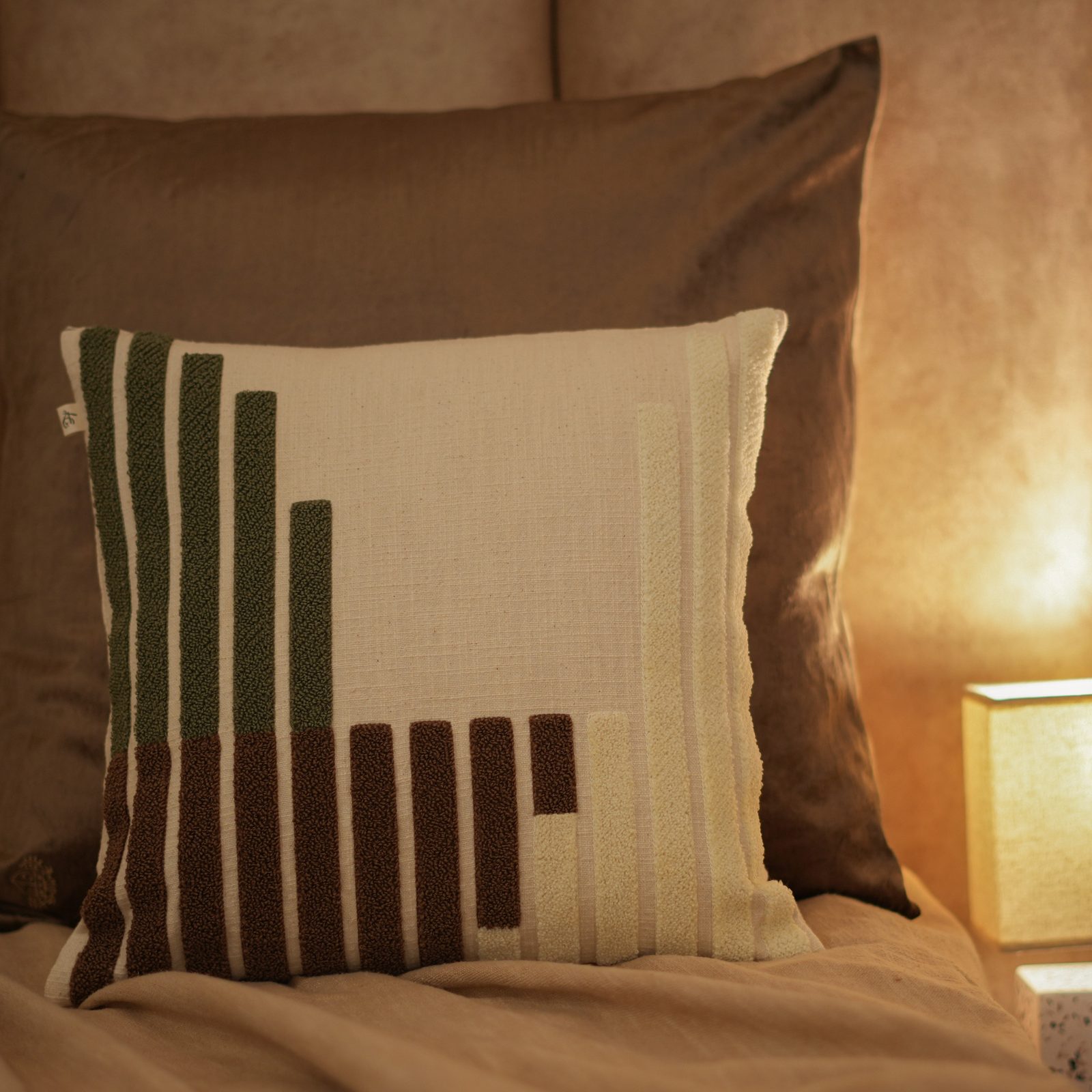 Chenille Embroidered Cushion Cover